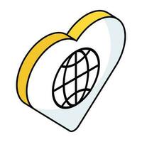 Global love icon, editable vector