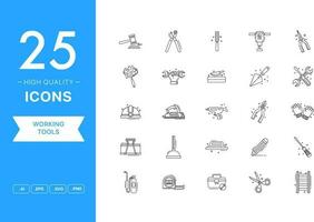 Vector set of Working Tools icons