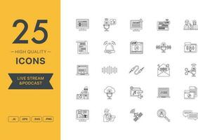 Vector set of Podcast icons