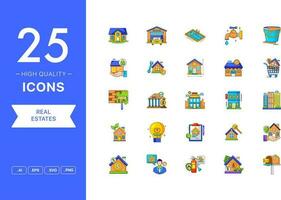 Vector set of Real Estates icons