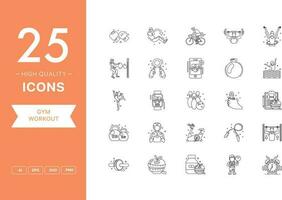 Vector set of Gym Workout icons