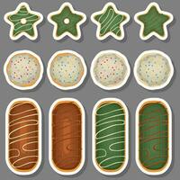 Big set homemade cookie different taste in pastry biscuit vector