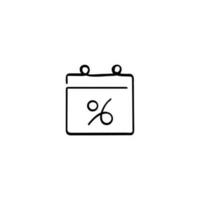 Discount Date Line Style Icon Design vector