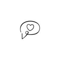 Love Message Line Style Icon Design vector