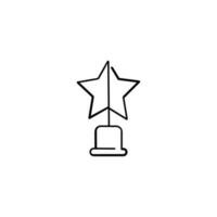 Star Trophy Line Style Icon Design vector