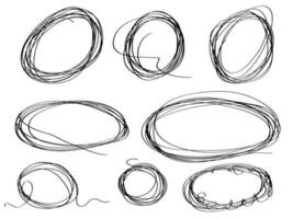 Hand drawn scribble line circles. Doodle circular for message note mark design element. vector illustration