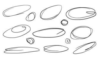 Hand drawn scribble line circles. Doodle circular for message note mark design element. vector illustration