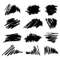 Hand drawn Scribble line brush strokes set. Doodle style sketched Elements. vector logo design element illustration