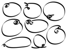 Hand drawn scribble line circles. Doodle emphasis circular for message note mark design element. vector illustration