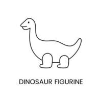 Game figures, dinosaur figurine line icon in vector, illustration for kids online store. vector