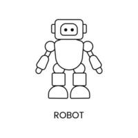 robot línea icono en vector, ilustración para niños en línea almacenar. vector