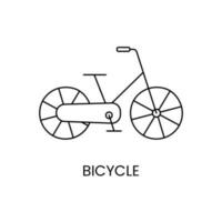 Bicycle for active recreation line icon in vector, illustration for kids online store. vector