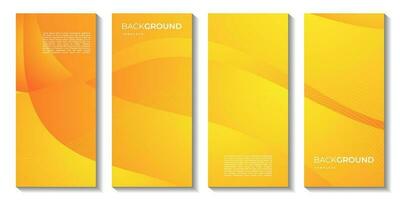 conjunto de folletos con resumen naranja vistoso ola degradado antecedentes vector ilustración