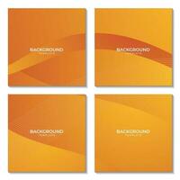 set of squares abstract orange colorful wave gradient background vector illustration