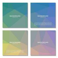 set of squares geometric abstract colorful gradient background vector illustration