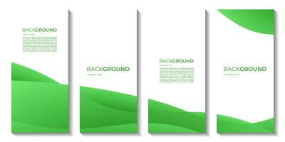 set of brochures with green gradient abstract background with copy space area vector