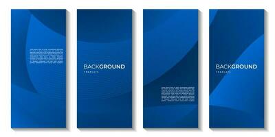 Set of Brochures with Dark Blue Gradient Abstract Vector Background for Corporate Use