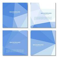 set of squares abstract blue gradient triangle colorful geometric background vector