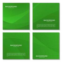 set of squares abstract green gradient colorful wave background vector