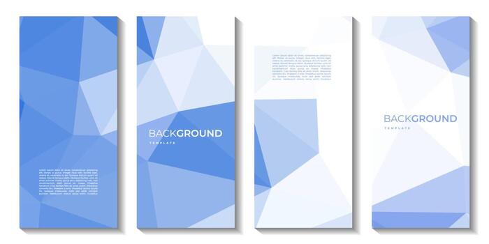 set of brochures with abstract blue gradient triangle colorful geometric background vector