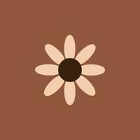 funny groovy playful flower in 60s style vector