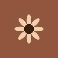 funny groovy playful flower in 60s style vector