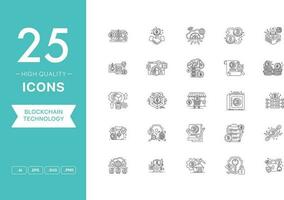 Vector set of Blockchain icons