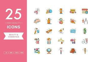 Vector set of Beauty and Cosmetics icons