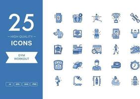 Vector set of Gym Workout icons