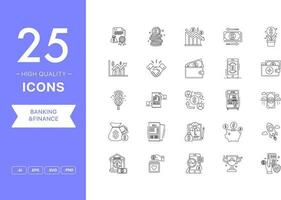 Vector set of Banking And Finance icons