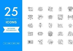 Vector set of Network Technology icons