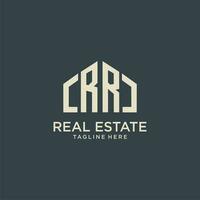 RR initial monogram logo for real estate design vector