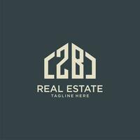 ZB initial monogram logo for real estate design vector
