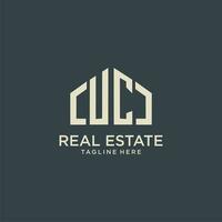 UC initial monogram logo for real estate design vector