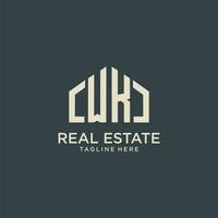 WK initial monogram logo for real estate design vector