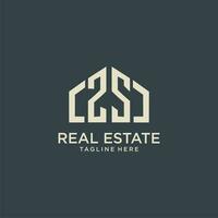 ZS initial monogram logo for real estate design vector