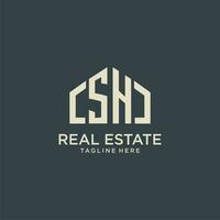 SH initial monogram logo for real estate design vector