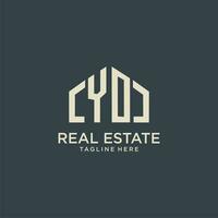 YO initial monogram logo for real estate design vector