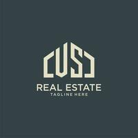 VS initial monogram logo for real estate design vector