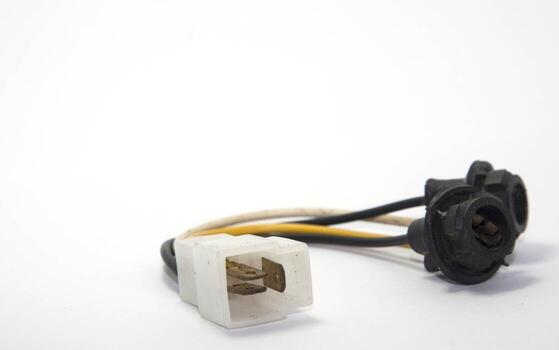 plug-in is a vehicle's turn signal system that is an essential device for traveling to provide a left or right turn signal on a white background as a traffic signal. photo