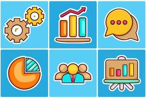 Vector startup sticker icons doodle coloring