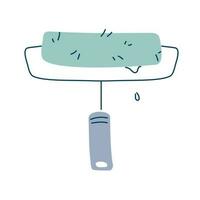 Paint roller with villi clipart. Isolated vector illustration on a white background