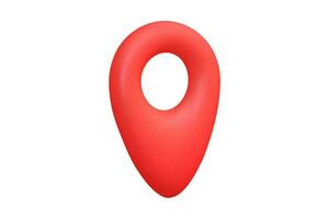 3d render red icon of location mark vector illustration on white background