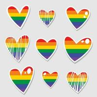 Set of LGBT Pride. Human rights and tolerance.  LGBT sticker set. Community Pride Month vector