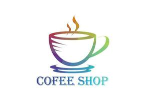 Low Poly and Coffee shop, restaurant logo design Vector design concept