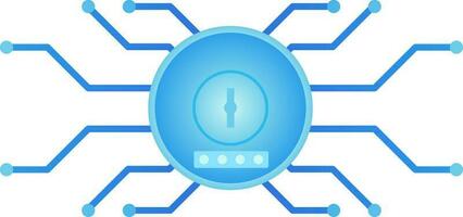 Password vector illustration. Cyber keyhole password for design about cyber security, computer, malware and privacy. Blue system password graphic resource for web security. Code access encryption icon