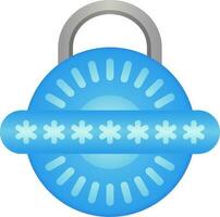 Password vector illustration. Padlock password system for design about cyber security, computer, malware and privacy. Blue padlock password system graphic resource for web security. Code access icon