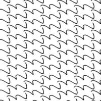 Seamless pattern with black hand drawn doodle wavy lines on white background. Abstract grunge texture. Vector illustration