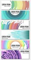 Set of six colorful abstract header banners with curved lines and place for text. Vector backgrounds for web design.