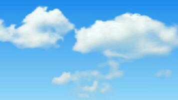 Natural background with cloud on blue sky. Realistic cloud on blue backdrop. Vector illustration